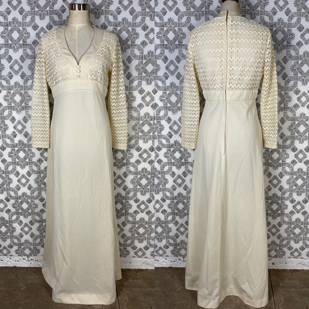 Vintage Ivory Maxi Gown/Wedding Dress